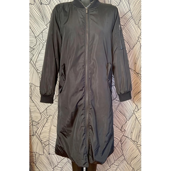 Oversized Long Bomber-Style Jacket - Picture 2 of 2